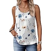 Zeagoo Silk Satin Tank Tops for Women Scoop Neck Sleeveless Camisole Tops 2026 Summer Basic Blouses