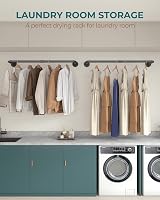 OROPY Industrial Pipe Clothes Rail Set of 2 92 cm Wall Mounted Retro Garment view 6