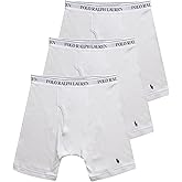 POLO RALPH LAUREN Men's Classic Fit Cotton Boxer Briefs, Trunks & Long Leg Available, 3-Pack