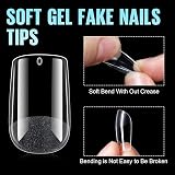 TOMICCA Square Short Nail Tips 240Pcs Half Matte Full Cover Clear Acrylic view 5