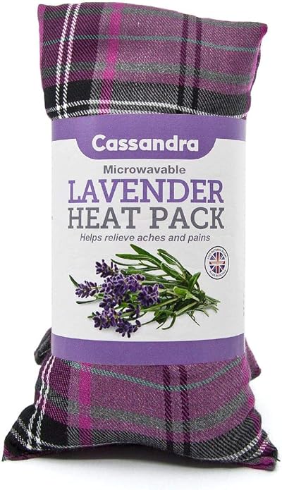 Cassandra Cotton Tartan Heat and Cool Pack 42cm Wheat Lavender UK Made
