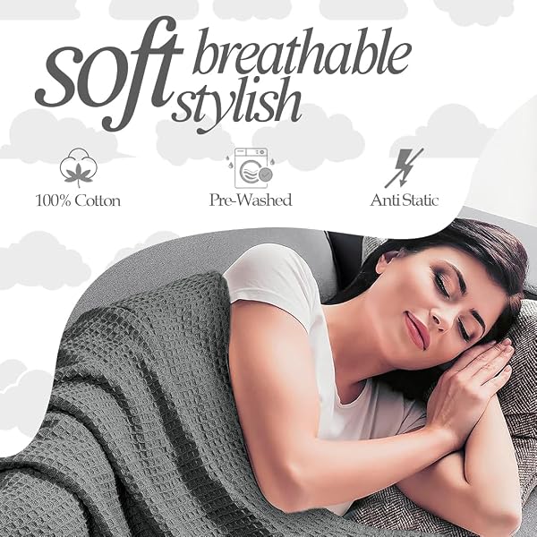 AAVNI HOMES 100% COTTON WAFFLE WEAVE BLANKET – KING SIZE (90X108), SAGE GREEN – SOFT, BREATHABLE COOLING BLANKET FOR BED – LIGHTWEIGHT COZY SUMMER & SPRING BEDDING