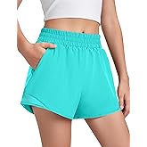 Somaibo Girls Athletic Shorts with Liner Quick Dry Running Soccer Shorts with Zip Pockets for Kids Active Sports Volleyball