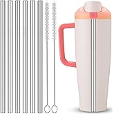 MIMORE Metal Straw for Owala Freesip Tumbler 40 oz - 6 PCS Satinless Steel Straws Compatible with Owala Straw Replacement - Resuable & Dishwasher Safe