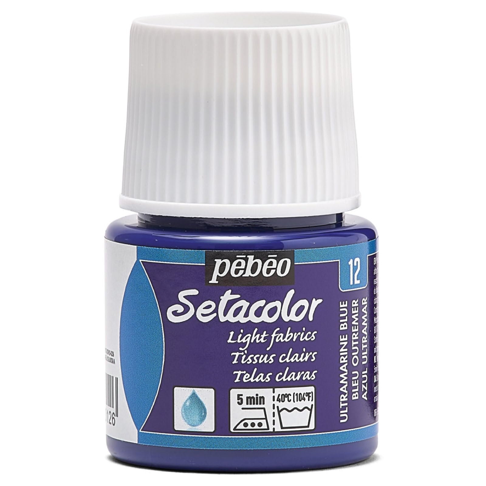 Pebeo 329-012 Setacolor Light Fabric Paint 45-Milliliter Bottle, Ultramarine Blue — image 1