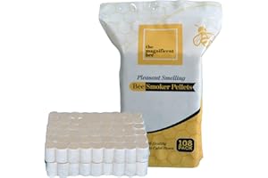 The Magnificent Bee Smoker Pellets, 108 Pack, Natural Hive Beekeeping and Beekeeper Accessories for Honey Bees, Clean and Natural Burning, Pleasant Smell for Outdoor Use | USA Brand