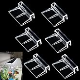 NestBasics 6pcs Transparent Aquarium Lid Clips,Rimless Fish Tank Glass Cover top Support,Aquarium Hood Holder, Acrylic Glass Aquarium top Clips (Transparent, 6pcs 5-6mm Clips)
