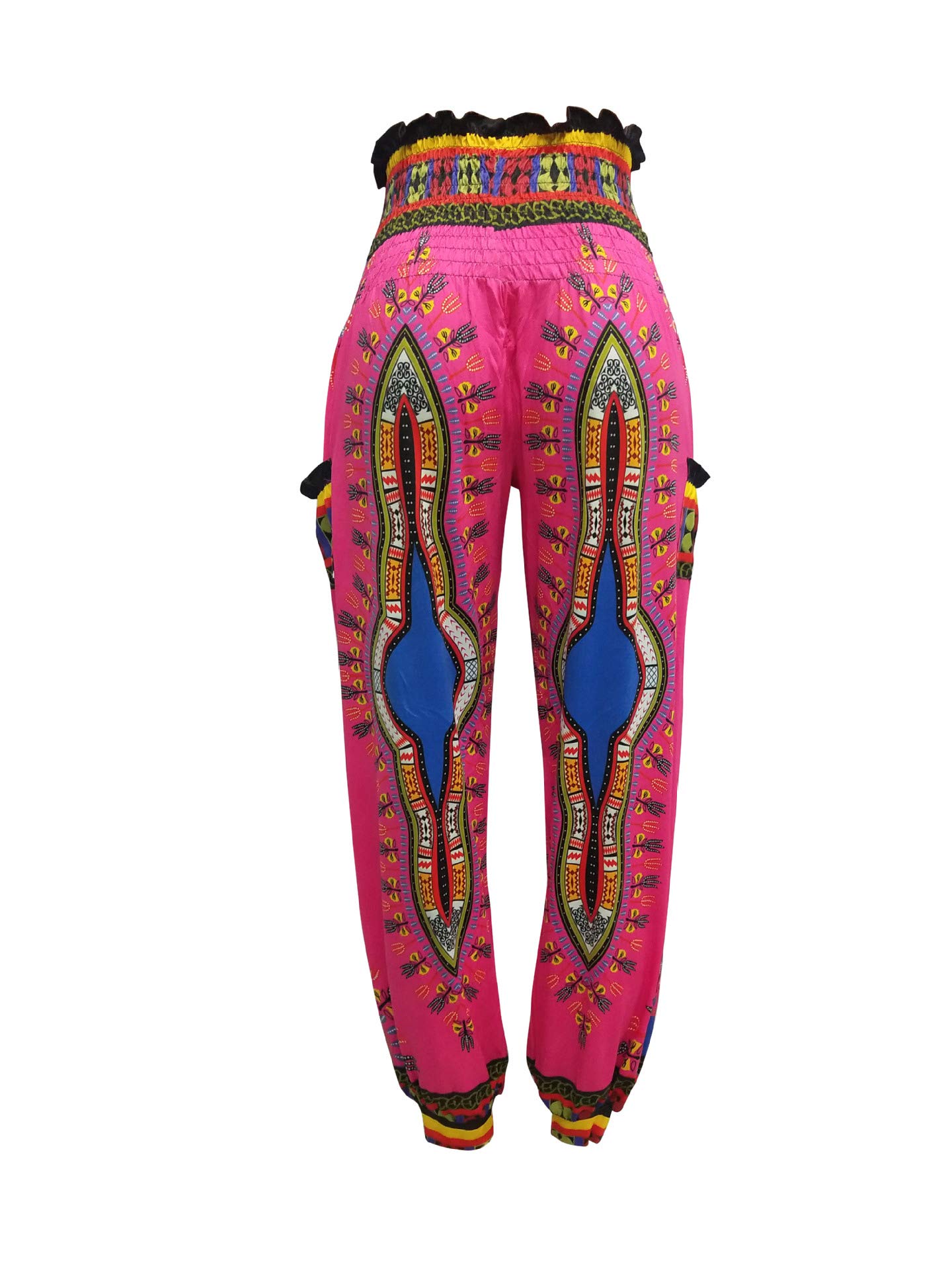 Women\'s Boho Harem Beach Pants - Casual Palazzo Seaside Pants Rose XX-Large