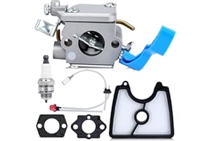 Powtol 125B 125BX 125BVX Carburetor Kit for Husqvarna 125B 125BVX 125BX Handheld Leaf Blower Parts Replace 590460102 545081811 ZAMA C1Q-W37 581798001 with 125B Air Filter Primer Bulb Kit