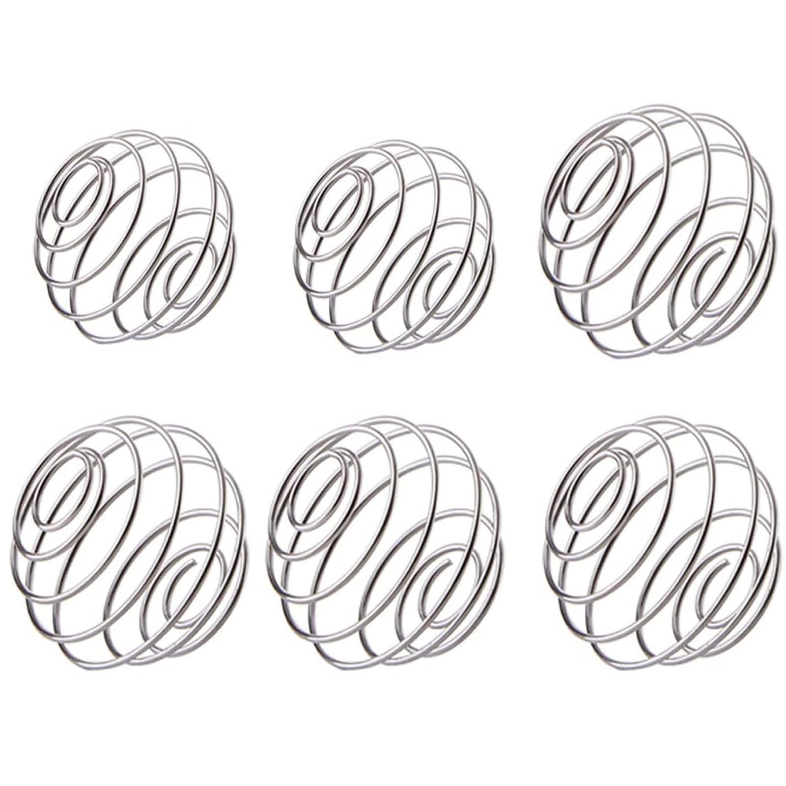 LMOGWL6pcs stainless steel protein shaking cup metal ball, spring ball stirring ball metal wire shaking ball, used for protein powder, milkshake powder, mixed beverage stirring ball (4 large/2 small)