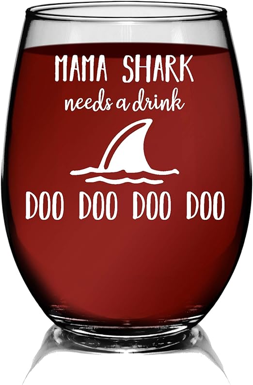 mama shark wine glass