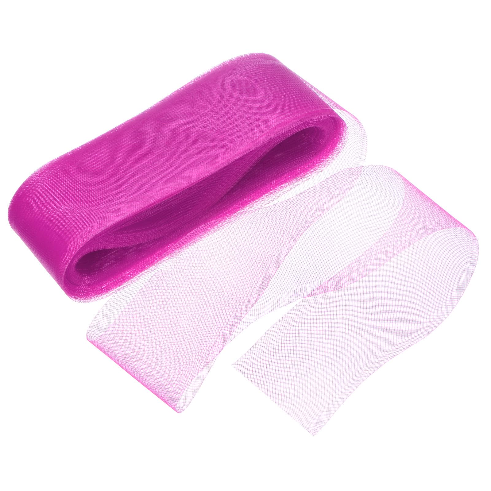 M METERXITY Stiff Horsehair Braid 4 Inch Wide 50 Yards Soft Polyester Horsehair Braid Roll for Wedding Dress/Dance Formal Dress Accessories/Skirt Boning Sewing Shaping [Rose Red]