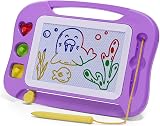 SGILE Magnetic Drawing Board for Kids 1 2 3 Years Purple Etch & Sketch with 3