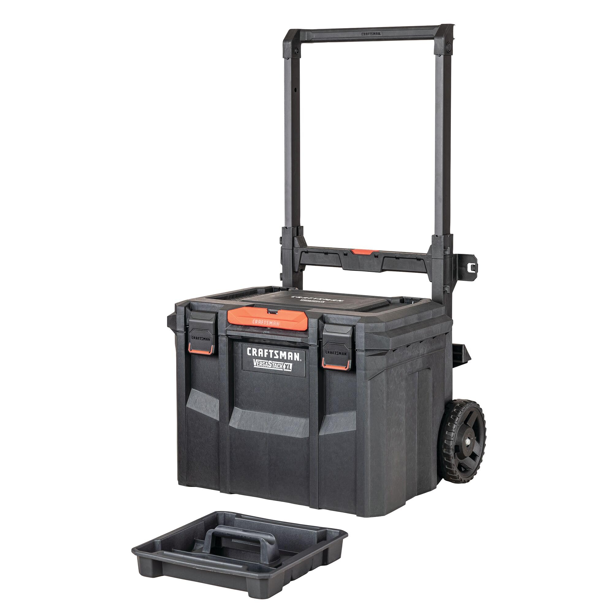CRAFTSMAN VERSASTACK XL Caja de herramientas con ruedas, impermeable, sistema apilable, almacenamiento portátil con ruedas para uso interior/exterior, 22,5 pulgadas (CMST21445)