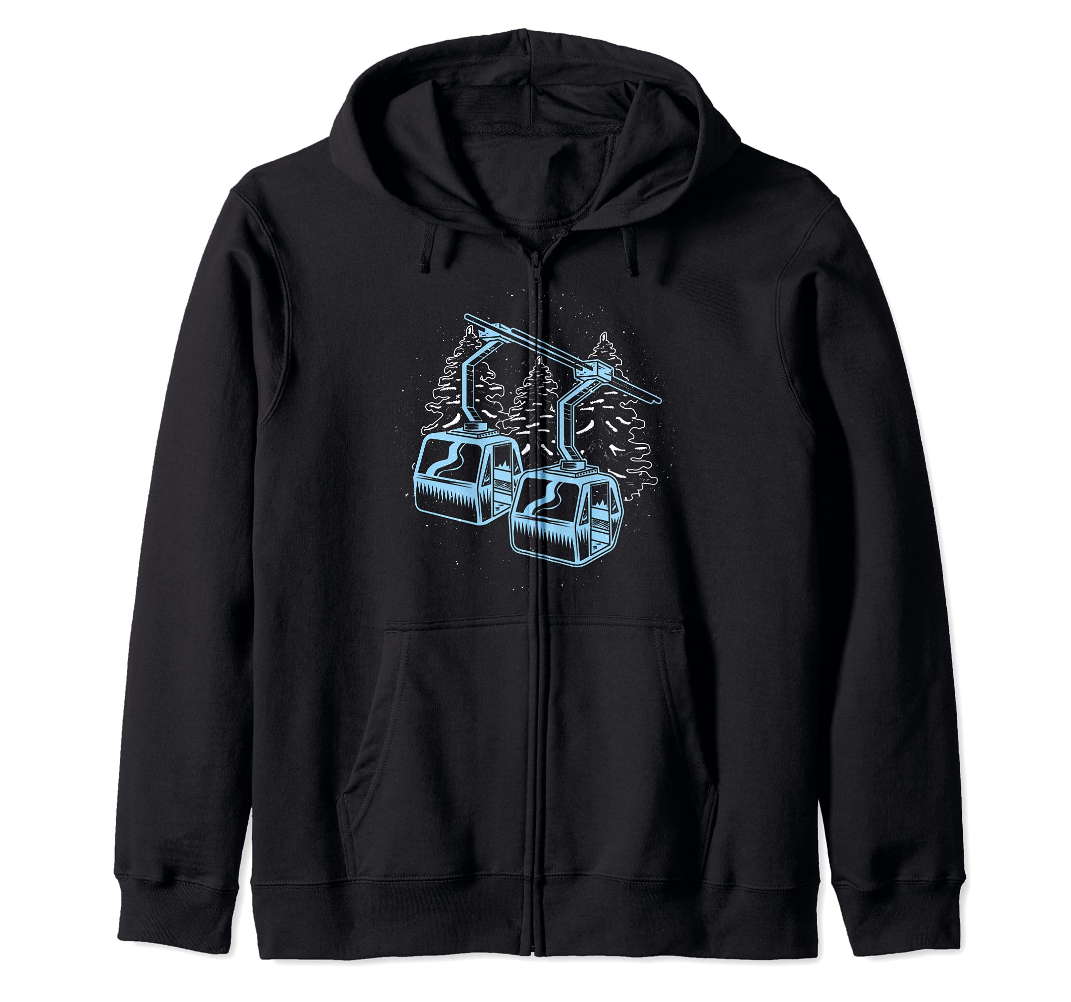 Ski Station Nature Snow Mountains Skiing Vacation Skies Zip Hoodie