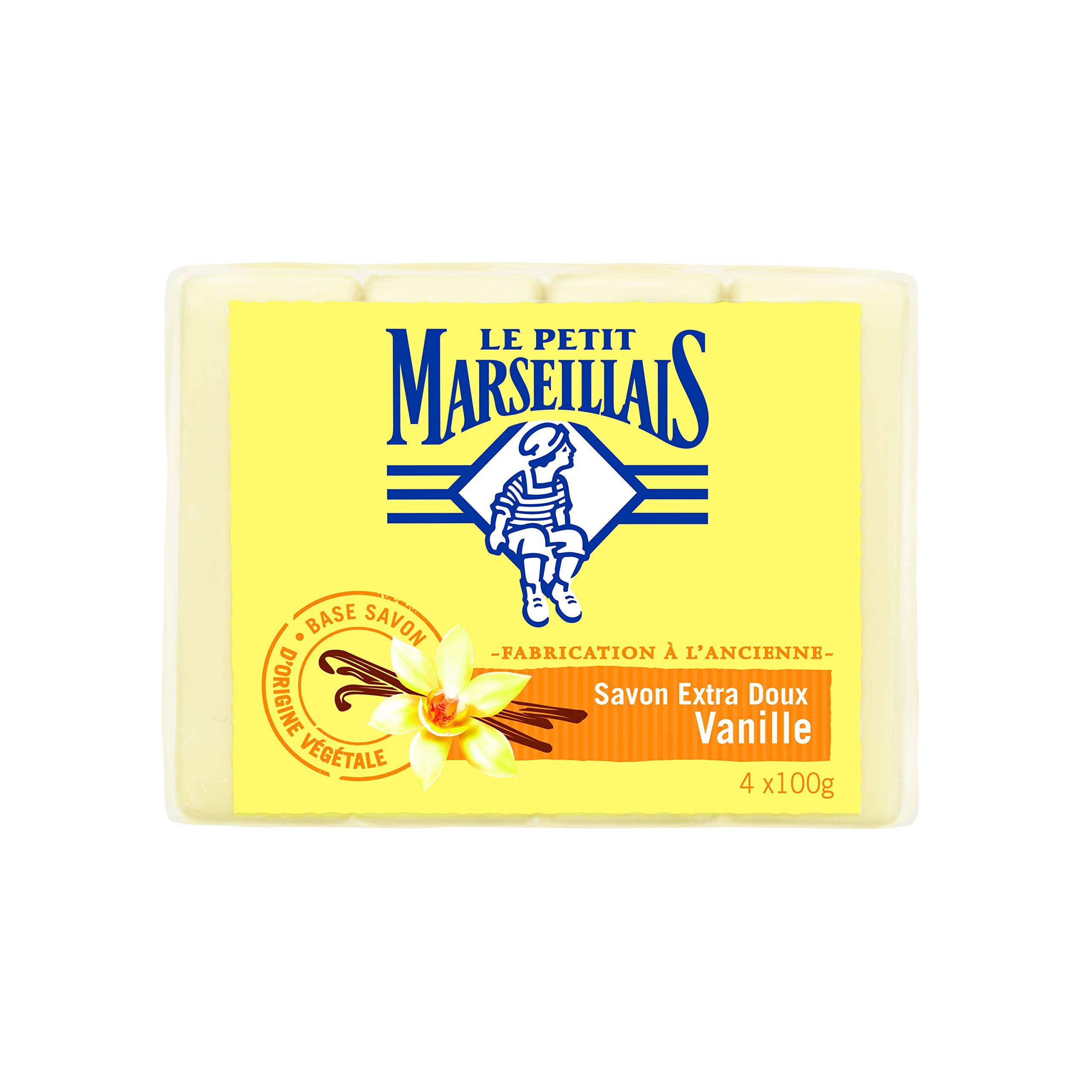 Le Petit Marseillais Solid Vanilla Soap – Antibacterial Action – 4 x 100 g