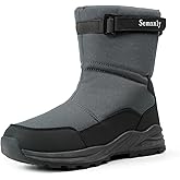 Semxnly Men's Snow Boots Waterproof - Warm Fur Lined Men’s Winter Boots Insulated, Non-Slip Wear-Resistant Snow Boot for Men