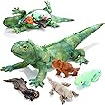 HyDren Lizard Stuffed Animal Plush Toy 26 Inch Iguana Plush with 4 Babies Inside Large Simulation Iguana Dragon Animal Toy Gifts for Kids Boys Girls Birthday