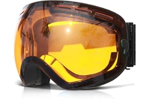 COPOZZ Ski Goggles, G1 OTG Snowboard Snow Goggles for Men Women Youth, Interchangeable Double Layer Anti Fog UV Protection