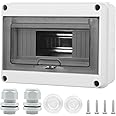 XINYIELE Waterproof Distribution Protection Box, ABS Plastic Breaker Electrical Box and Transparent Cover IP65, for Indoor Outdoor Wall Circuit Breaker (HT-8WAY)