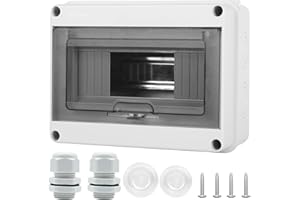 XINYIELE Waterproof Distribution Protection Box, ABS Plastic Breaker Electrical Box and Transparent Cover IP65, for Indoor Outdoor Wall Circuit Breaker (HT-8WAY)