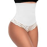 Werena Tummy Control Thong Shapewear for Women High Waisted Body Shaper Panties Lace Shaping Thong Girdle
