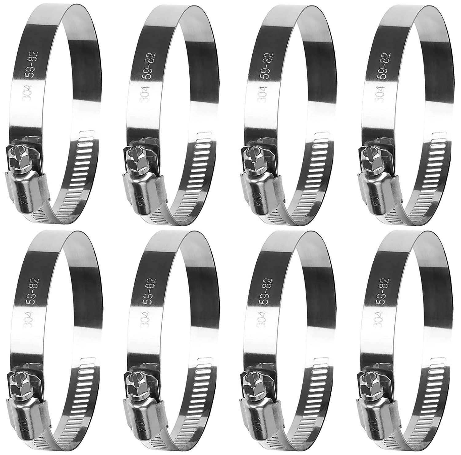 Profiwoab 8 pcs Large Size Hose Clips Adjustable Ducting Clamps for Securing Hoses and Pipes Tube