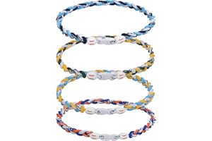 JEANUE 4 Pieces Baseball Necklaces for Boys,Three Braided Rope Tornado Sports Titanium Necklaces,Baseball Accessories Drip