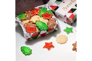 GENERIC Bonsela Gourmet Assorted Christmas Cookies, Gingerbread Cookies, Xmas Tree, Snowflake & Star Shaped Holiday Cookies, Ideal Gifts for Women Kids, Extra Large Kosher Fresh Baked Cookies Gift Basket 30oz