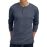 Sailwind Men's Long Sleeve Waffle Henley Casual Henley T-Shirts for Men