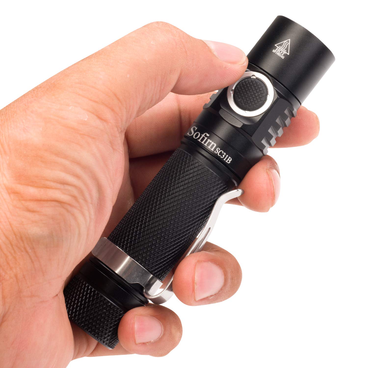 Sofirn 1000 Lumens Rechargeable LED Flashlight 18650 Battery Included, Super Bright EDC Pocket Light High Lumens, 5 Modes for Camping Hiking, SC31B