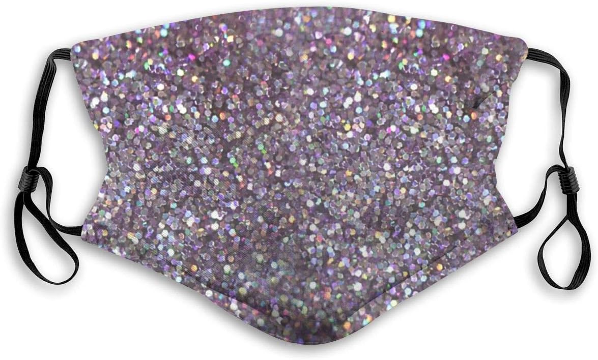 luo man Adult Glitter Sparkles S Graphic Print Outdoor Face Dust Cover with Filter Black