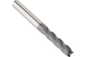 Kodiak Cutting Tools KCT155615 USA Made Solid Carbide Corner Radius End Mill with 3/8" Shank, 4 Flute, AlTiN Coated, 0.015", 4" Overall Length, 1-3/4" Length of Cut