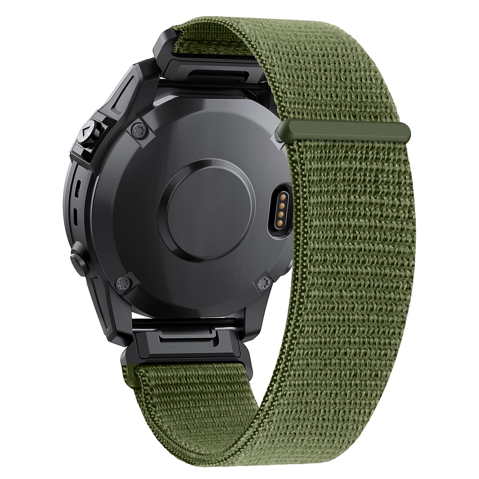 Photo 1 of Compatible with Garmin Fenix 8/8 Pro 51mm/Fenix 7X/6X/6X Pro/5X/5X Plus, 26mm Nylon Hook Loop Quick Easy Fit Watch Band Breathable Strap Replacement for Garmin Descent MK1/D2 Delta PX/D2 Charlie