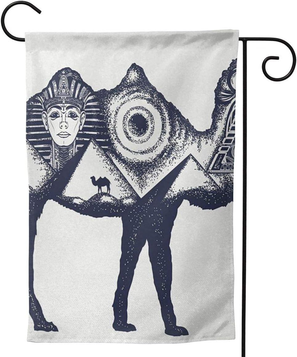 OMNVEQ Garden Flag Ancient Egypt Giza Pyramids Premium Double Sided Garden Yard Outdoor Decor Lawn Decorative Flags 18 X 12.5 Inch
