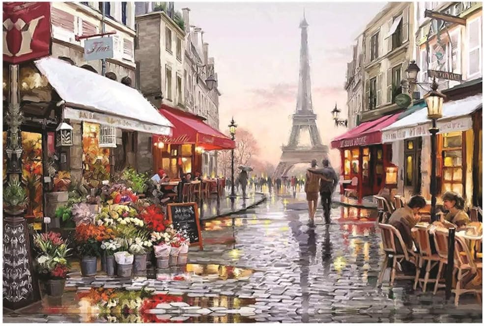 Katsuya 1000 Piece Large Puzzle, Educational Intellectual Decompressing Fun Game for Adults / Children's - Paris Flower Street