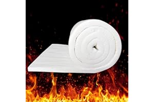 PROTALWELL Ceramic Fiber Blanket, Fireproof Insulation Baffle, Rated to 2400F, Size 24"x12", 1" Thick, High-Temperature Resistance for Pizza Oven Stoves, Kilns, Forges, Pipes Insulation