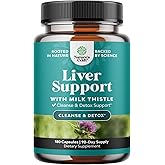 Natures Craft Liver Cleanse Detox & Repair 180 Capsules - Herbal Liver Support Milk Thistle Supplement - Silymarin Milk Thistle Supplements with Dandelion Root, Choline, Beetroot & Artichoke Extract
