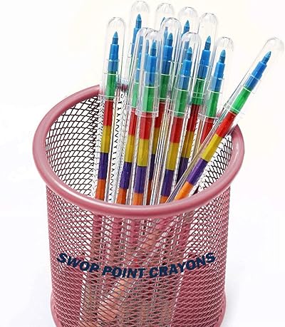 Pole Tip 36 Twistable Crayons Kids Colour Pencils 11 Colours Each 36 Pack