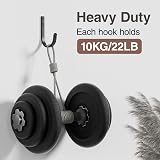 Josmimic 10-Pack Wall Hooks 22LB Heavy Duty Aluminum Hanger Black Matte view 3