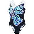 LIUHUO Rhythmic Gymnastics Leotards Girls Kids Butterfly Rhinestones Women Dance Unitards
