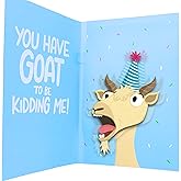 Good Egg Greetings Screaming Goat Birthday Card - Funny Birthday Card for Men Women Kids - Screaming Goat Meme Sound and Shaking Head Motion Bday Greeting Cards 5.25 x 8.18 Inch