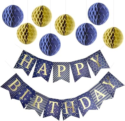 Amazon Com Enfy Happy Birthday Banner Party Decorations With 8