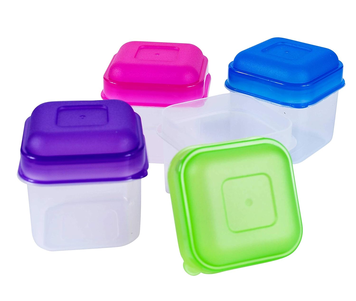 Jacent Clear Plastic Snack Pack Containers With Colored