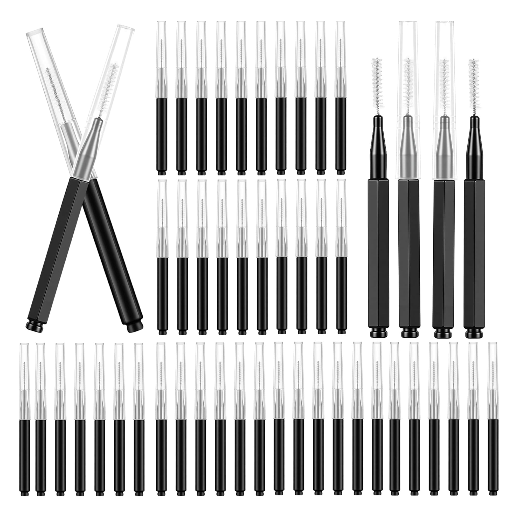 100 Pcs Micro Eyebrow Brush with Cap Brow Lamination Brush Eyelash Brushes Eyebrow Spoolie Lash Lift Tools for Eyebrows and Eyelashes Extensions Brow Laminat