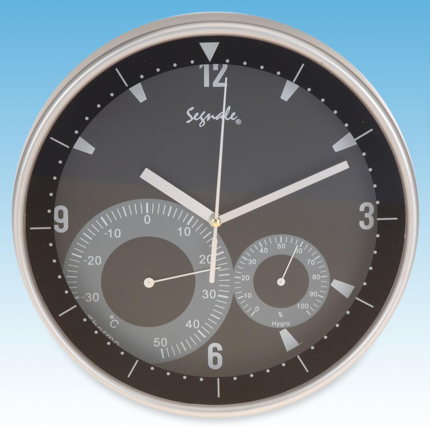 Amazon.de Wanduhr mit Thermometer und Hygrometer zum Messen von Zeit