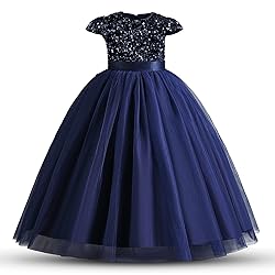 Nileafes Flower Girl Pageant Sequins Dress Princess