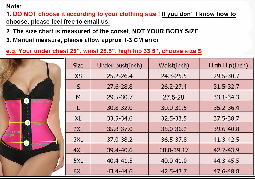 Women\'s Waist Slimming Latex Waist Trainer Corset Body Shapewear