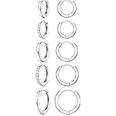 Jstyle Small Gold Hoop Earrings for Women Hypoallergenic Sterling Silver Earrings for Sensitive Ears Non Tarnish 14K Gold Plated Huggie Hoops Cartilage Earring Stacks Set for Multiple Piercing Jewelry