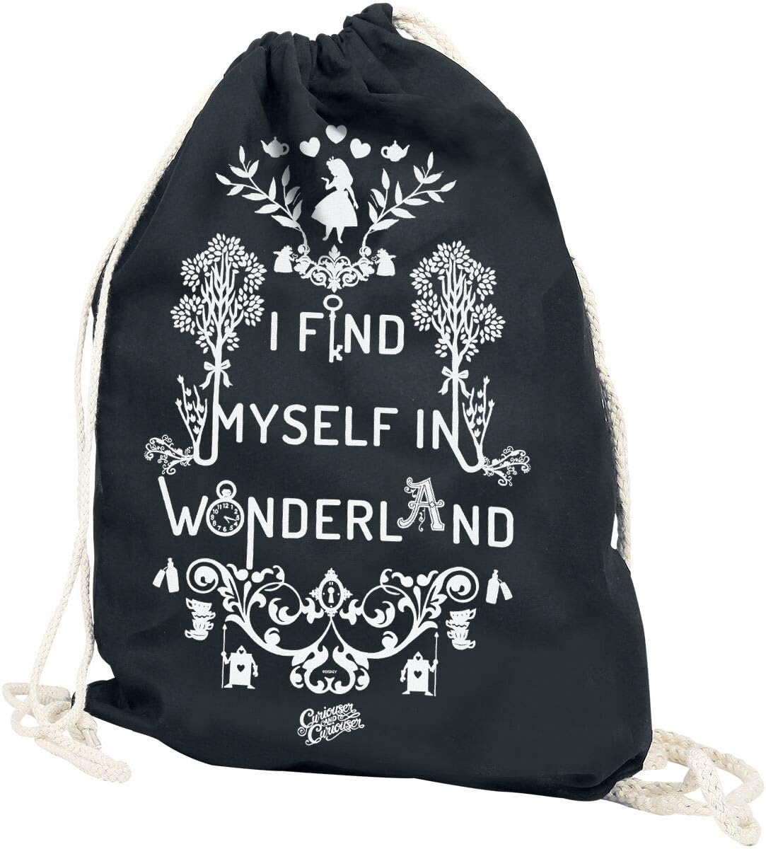 Alice in Wonderland I Find Myself in Wonderland Gym Bag Black